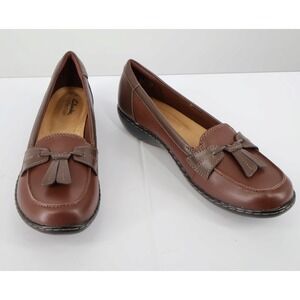 Clarks Ashland Bubble Brown Multi Tassel Loafers Comfort Flats 9.5 Narrow
